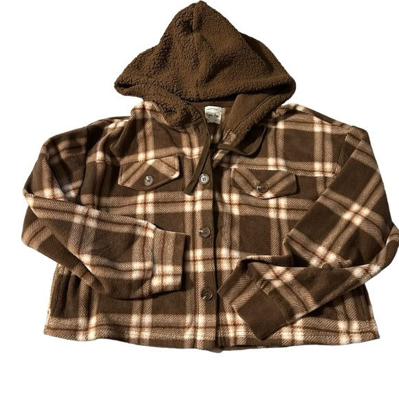 Hippy Rise women's cropped large button fleece up jack - Picture 1 of 4